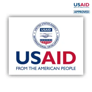 USAID English Rectangle Stickers w/ UV Coating (8.5""x11"")