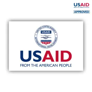 USAID English Rectangle Stickers w/ UV Coating (6""x9"")