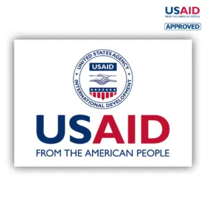 USAID English Rectangle Stickers w/ UV Coating (5""x7"")