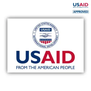 USAID English Rectangle Stickers w/ UV Coating (4.25""x6"")