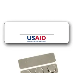 USAID English - Name Badge White Metal