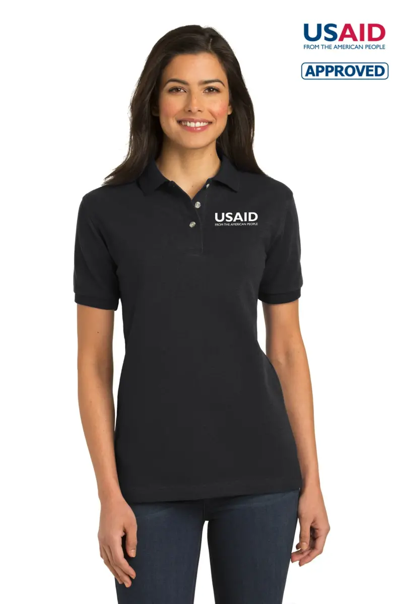USAID English Port Authority Ladies Heavyweight Cotton Pique Polo Shirt