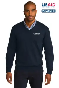 USAID English - Port Authority Men's V-Neck Sweater