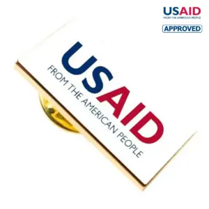 USAID English Brandmark Lapel Pins with Military Clutch Rectangular Min 100 pcs