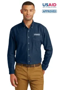 USAID English - Port & Company Long Sleeve Value Denim Shirt