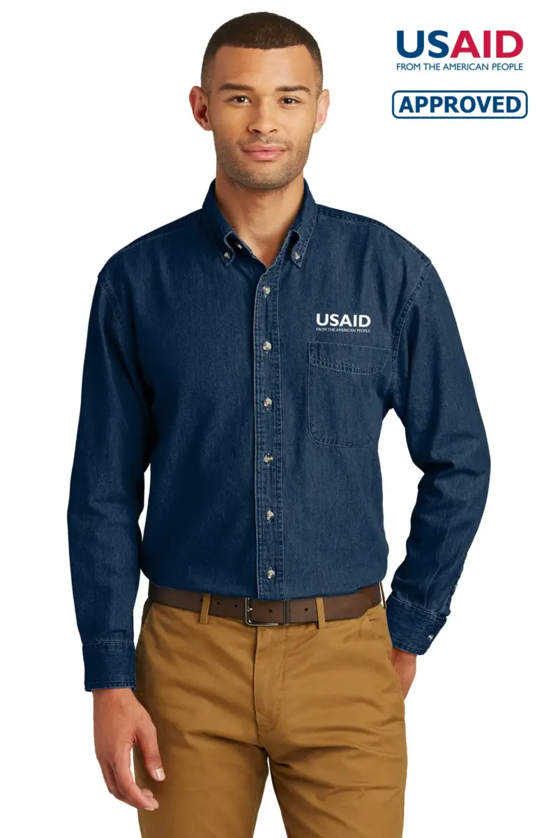 USAID English - Port & Company Long Sleeve Value Denim Shirt