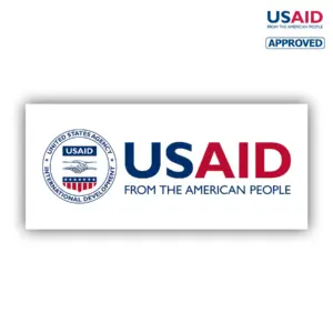USAID English Vinyl Sticker (4""x9"")