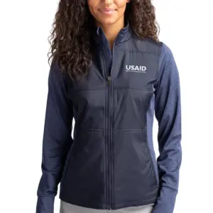 USAID English - Cutter & Buck Stealth Hybrid Quilted Womens Full Zip Windbreaker Jacket