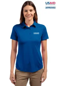 USAID English - Cutter & Buck Prospect Eco Textured Stretch Recycled Womens Short Sleeve Polo