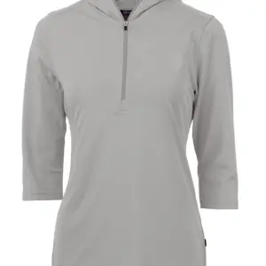 USAID English - Cutter & Buck Virtue Eco Pique Recycled Half Zip Pullover Womens Hoodie