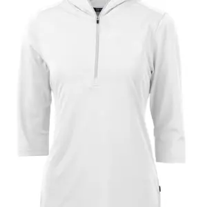 USAID English - Cutter & Buck Virtue Eco Pique Recycled Half Zip Pullover Womens Hoodie