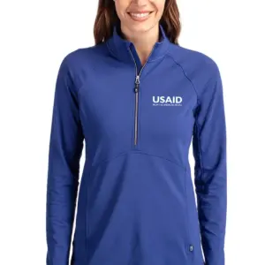 USAID English - Cutter & Buck Adapt Eco Knit Stretch Recycled Womens Half Zip Pullover