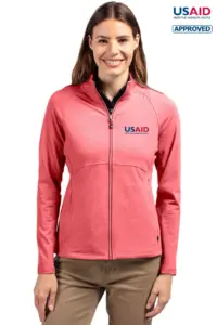 USAID English - Cutter & Buck Adapt Eco Knit Heather Recycled Womens Full Zip