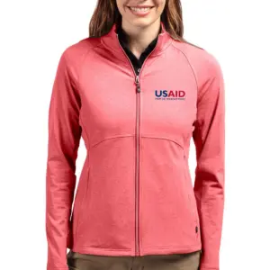 USAID English - Cutter & Buck Adapt Eco Knit Heather Recycled Womens Full Zip