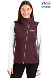 USAID English - Cutter & Buck Mainsail Sweater Knit Womens Asymmetrical Vest