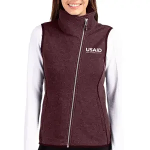 USAID English - Cutter & Buck Mainsail Sweater Knit Womens Asymmetrical Vest