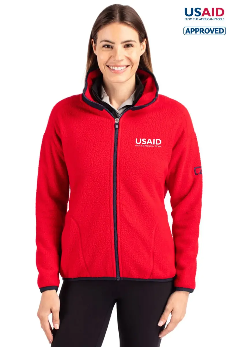 USAID English - Cutter & Buck Cascade Eco Sherpa Womens Fleece Jacket