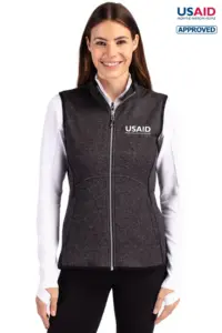 USAID English - Cutter & Buck Mainsail Sweater Knit Womens Full Zip Vest