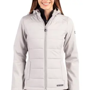 USAID English - Cutter & Buck Evoke Hybrid Eco Softshell Recycled Full Zip Womens Hooded Jacket