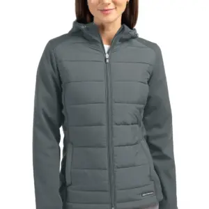 USAID English - Cutter & Buck Evoke Hybrid Eco Softshell Recycled Full Zip Womens Hooded Jacket