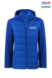 USAID English - Cutter & Buck Evoke Hybrid Eco Softshell Recycled Full Zip Womens Hooded Jacket