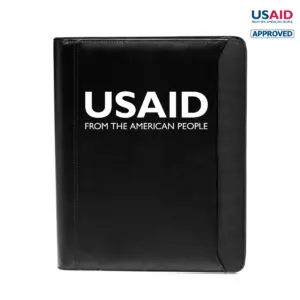 USAID English - Textured Accent Zippered Portfolios (10.25""x12.5"")