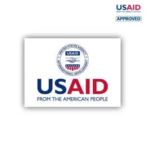 USAID English Rectangle Stickers w/ UV Coating (2.5""x3.5"")