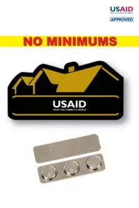 USAID English - Name Badge Custom Shape BLACK Plastic
