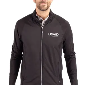 USAID English - Cutter & Buck Adapt Eco Knit Hybrid Recycled Mens Full Zip Jacket