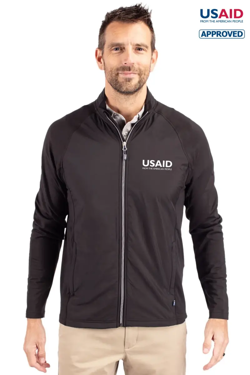 USAID English - Cutter & Buck Adapt Eco Knit Hybrid Recycled Mens Full Zip Jacket