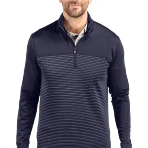 USAID English - Cutter & Buck Traverse Stretch Stripe Eco Quarter Zip Mens Pullover