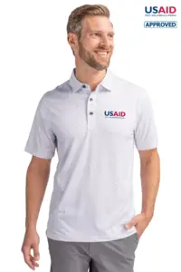 USAID English - Cutter & Buck Pike Double Dot Print Stretch Mens Polo