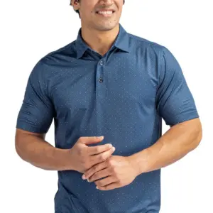USAID English - Cutter & Buck Pike Double Dot Print Stretch Mens Polo