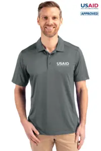 USAID English - Cutter & Buck Prospect Eco Textured Stretch Recycled Mens Short Sleeve Polo
