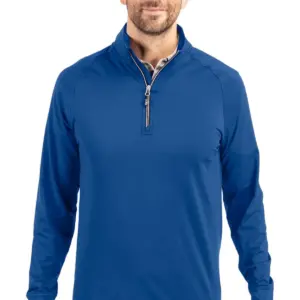 USAID English - Cutter & Buck Adapt Eco Knit Stretch Recycled Mens Quarter Zip Pullover