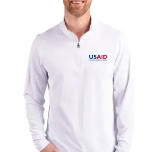 USAID English - Cutter & Buck Virtue Eco Pique Recycled Quarter Zip Mens Pullover