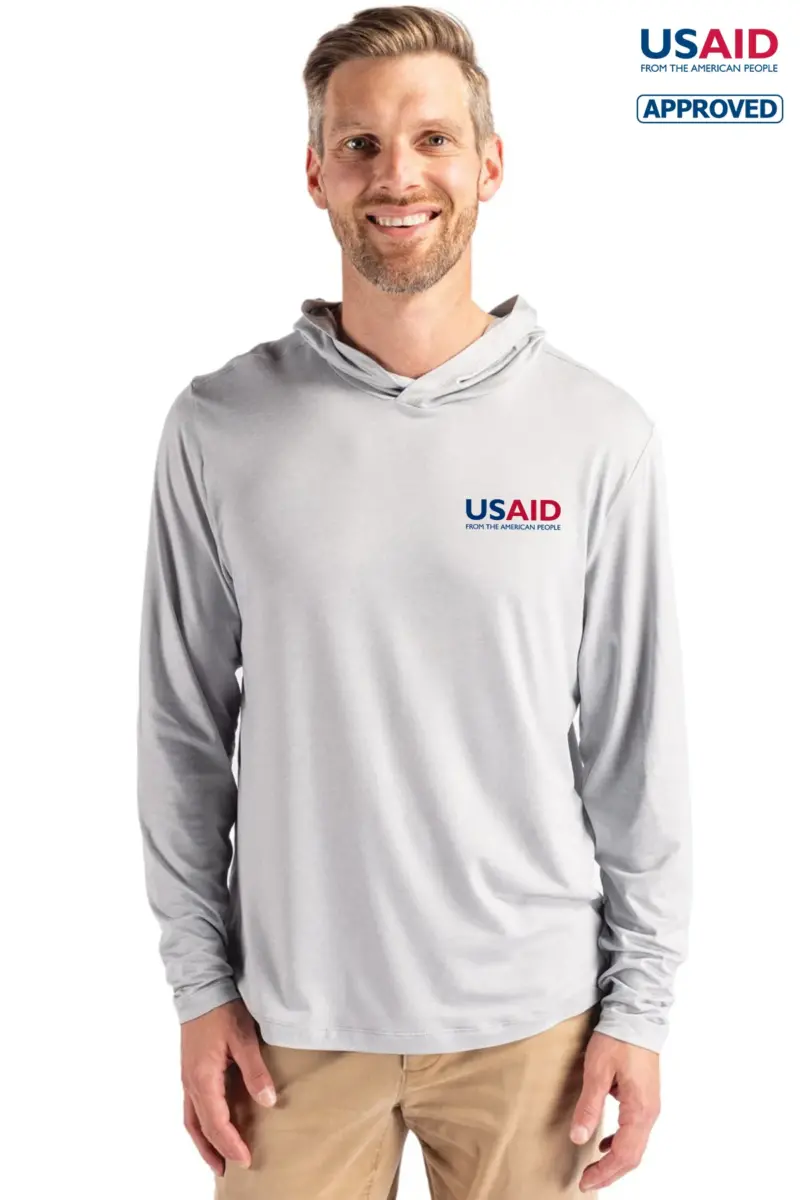 USAID English - Cutter & Buck Coastline Epic Comfort Eco Recycled Mens Hooded Shirt