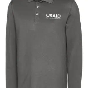 USAID English - Cutter & Buck Advantage Tri-Blend Pique Mens Long Sleeve Polo