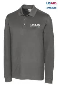 USAID English - Cutter & Buck Advantage Tri-Blend Pique Mens Long Sleeve Polo