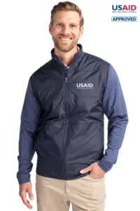 USAID English - Cutter & Buck Stealth Hybrid Quilted Mens Full Zip Windbreaker Jacket