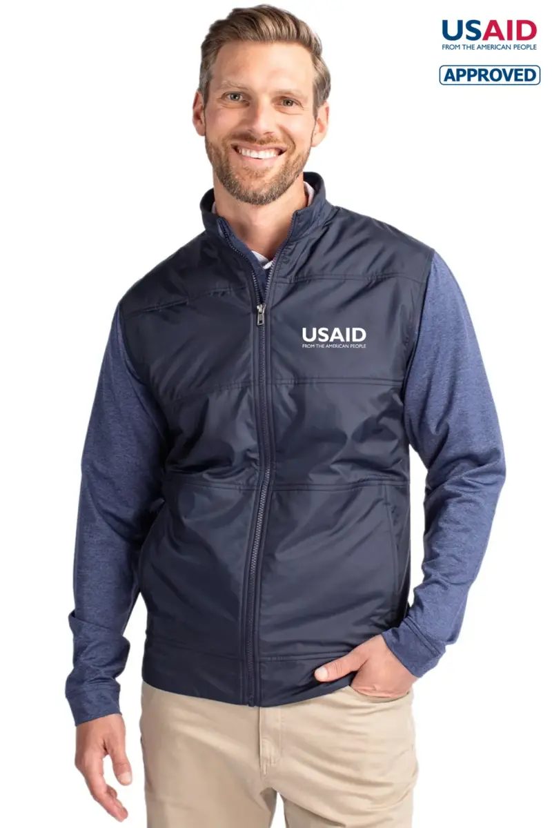 USAID English - Cutter & Buck Stealth Hybrid Quilted Mens Full Zip Windbreaker Jacket