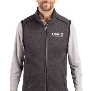 USAID English - Cutter & Buck Mainsail Sweater-Knit Mens Full Zip Vest
