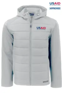 USAID English - Cutter & Buck Evoke Hybrid Eco Softshell Recycled Full Zip Mens Hooded Jacket