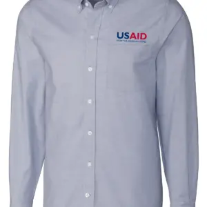 USAID English - Cutter & Buck Stretch Oxford Mens Long Sleeve Dress Shirt
