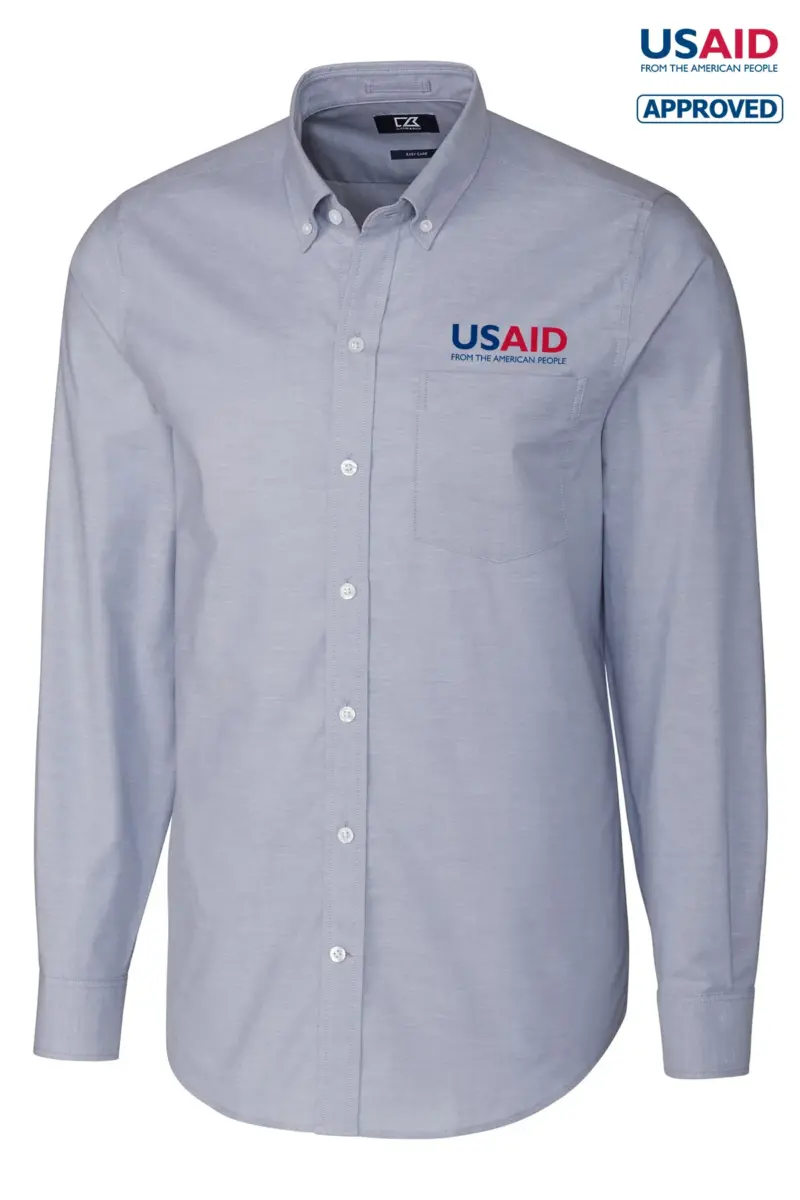 USAID English - Cutter & Buck Stretch Oxford Mens Long Sleeve Dress Shirt