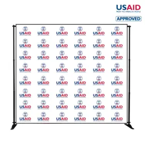 USAID English 8 ft. Slider Banner Stand - 8'h Fabric Graphic Package