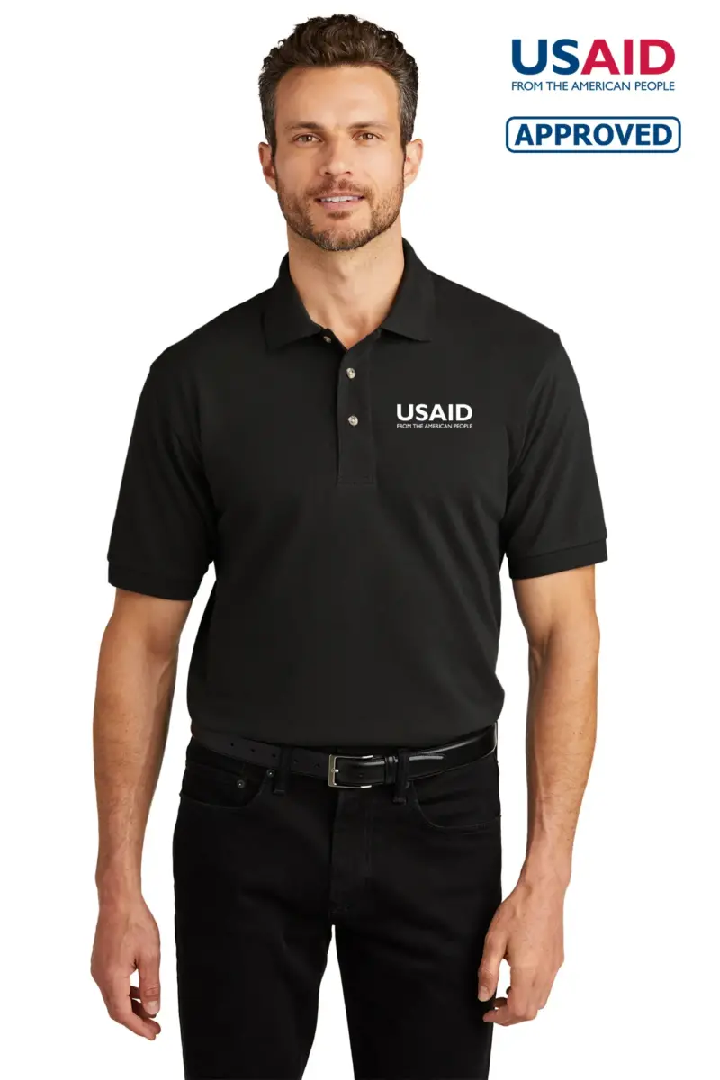 USAID English - Port Authority Heavyweight Cotton Pique Polo Shirt