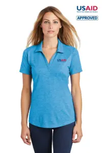 USAID English Sport-Tek Ladies PosiCharge Tri-Blend Wicking Polo