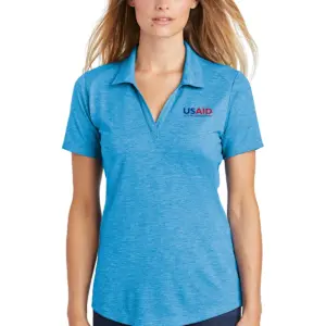 USAID English Sport-Tek Ladies PosiCharge Tri-Blend Wicking Polo