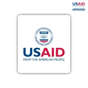 USAID English Decal on White Vinyl Material. Full Color